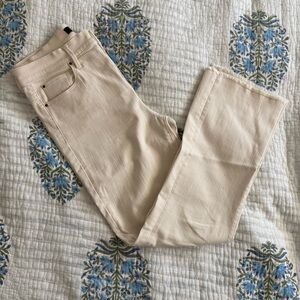 Ann Taylor Flare Crop Jeans Cream